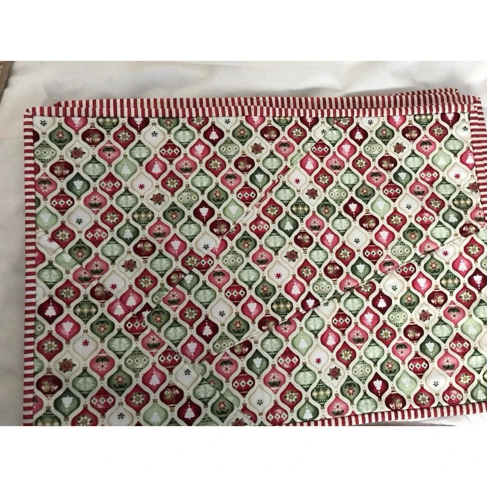Set Of 6 Handmade Quilted Christmas Placemats 19 X 13‎ Brand New